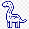 Beautiful Dinosaur Simple Line Drawing