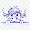 Creative Highland Cow Printable Artwork In PNG For Free Download