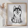 Sitting Husky DXF - Printable Artwork For Commercial Use