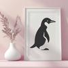 Artistic Penguin - Laser Cutter PNG