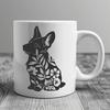 Floral Welsh Corgi In PDF And PNG