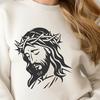 A simple vector illustration of the head of Jesus, suitable for commercial or personal use in various designs.