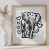 Artistic Standing Elephant - SVG Digital File