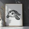 Unique Sea Turtle Digital Artwork DXF - Free Download