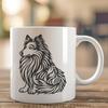 Ornate Shetland Sheepdog Drawing