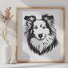 Creative Shetland Sheepdog - Glowforge PNG