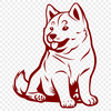 Unique Sitting Shiba Inu - DXF Digital File