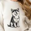 Unique Sitting Shiba Inu - DXF