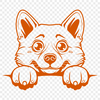 Unique Peeking Dog In DXF - Commercial Use