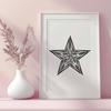 Celestial Symbolism: A Whimsical Christmas Star Graphic Illustrative star graphic symbolizing the magic of Christmas season.