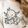 Beautiful Axolotl Reading A Book PNG