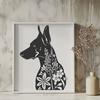 Floral Doberman Pinscher In SVG & DXF