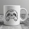 Beautiful Peeking Sloth - SVG