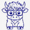 Unique Highland Cow In SVG - For Free Download, Commercial Use