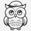 Beautiful Owl Simple Line Drawing