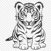 Sitting Tiger Illustration