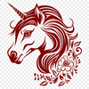 Floral Unicorn In SVG, PNG, PDF And DXF File Formats - Free