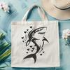 Heart Surrounding Shark Design A stylized shark design with heart symbols surrounding the body.