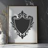Ornate Shield Vector Graphics for Cutting and Stenciling Ornate shield design vector art for cutting machines and stencils.