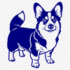 Welsh Corgi Digital Drawing In SVG, PNG, PDF And DXF Formats