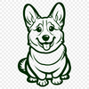 Artistic Sitting Welsh Corgi Design