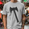 Traditional Woodworking Tool Vector Art A detailed vector illustration of a traditional axe head with a wooden handle.