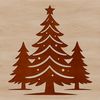 A stylized Christmas tree illustration created using vector art.