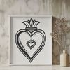 Sacred Heart Illustration with Intricate Details A stylized illustration of the Sacred Heart with intricate details.