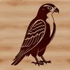 Stunning Falcon Silhouette A detailed illustration of a bird in flight, specifically designed as a vector graphic.