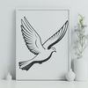 White Dove Silhouette Vector A simple illustration of a white dove perched on a branch, suitable as clip art or vector design.