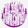Tree Line Vector Artwork A stylized illustration of a dense forest with multiple trees, suitable for vector design projects.