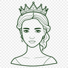 Beautiful Regal Woman Illustration Vector Female character from a fairy tale depicted as a regal woman with royal attire.