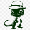 Colorful Salamander Design SVG A colorful digital illustration of a salamander wearing a hat, suitable for vector art projects.