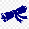 A stylized illustration of a scroll with a ribbon tied around it, designed for commercial or personal use.