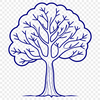 A vector illustration of a tree with leaves and branches, suitable for cutting machine stencils or digital design projects.