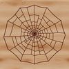 A delicate vector illustration of a spider web with intricate details.