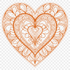 Beautiful Mandalas in Heart Shape A detailed mandala heart design created as an SVG file for various digital applications.
