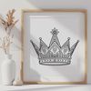 A detailed illustration of a crown made from various lines and shapes, suitable for cutting or laser engraving.