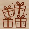 A minimalist vector design of a present wrapped in paper with a decorative tie, ideal for crafting projects and web design.