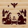 Nativity scene illustration for Christmas decorations, free to download and use in various designs.