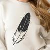 White Feather Pattern Clip Art A single white feather with delicate patterns and textures.