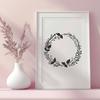 Free Floral Wreath Clipart Image A decorative floral wreath designed as a vector image.