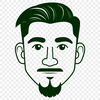 Graphic Character Icon A graphic representation of a person using bold lines and shapes.