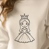 Female royalty character designed as a vector image.