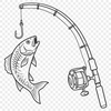 SVG fishing rod vector art for DIY projects and laser cutting