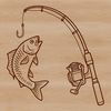 SVG fishing rod vector art for Cricut and Illustrator design projects.