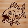 SVG fishing vector art for cut files and laser cutting