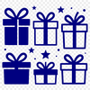 A minimalist digital gift box icon with a simple design.