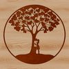 Beautiful Heart-Shaped Tree Art A stylized illustration of a tree with intertwined branches and hearts, representing love and devotion.