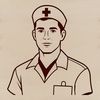 A male nurse in uniform, representing the medical profession.